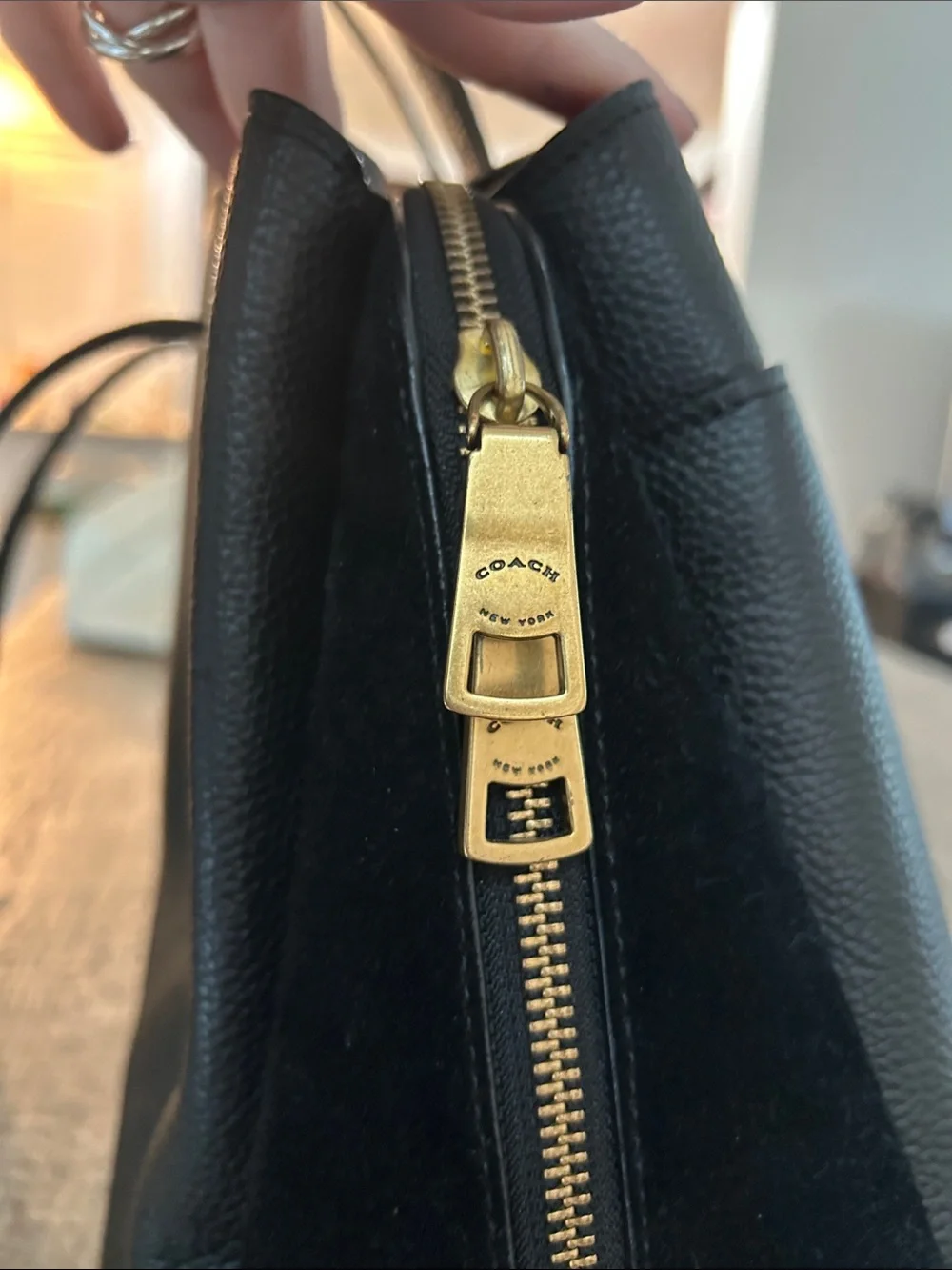 Coach structured leather